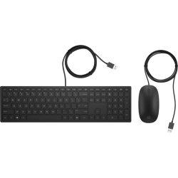Teclado + rato com fio 400 pt preto