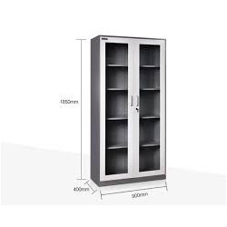 Armário de aço para escritório C/portas de vidro  106-310