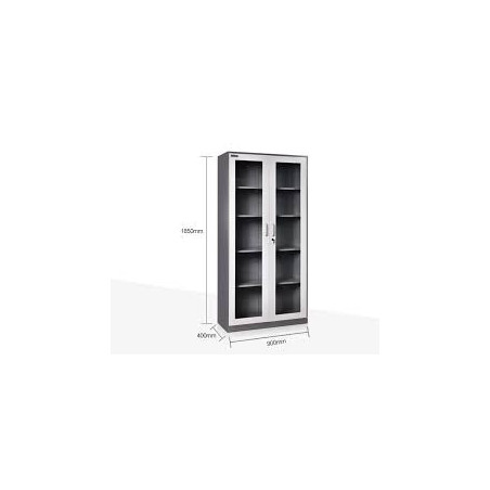 Armário de aço para escritório C/portas de vidro  106-310