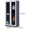 Armário de aço para escritório C/portas de vidro  106-310