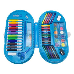 Kit de Pintura Infantil com Estojo Azul – 46 Peças Criativas