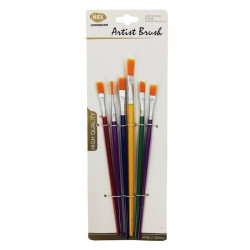 Kit de Pincéis Artísticos HBX com 6 Unidades – Cerdas Sintéticas