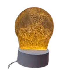 lâmpada noturna LED 3D