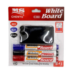 Kit de marcadores e apagador para quadro branco