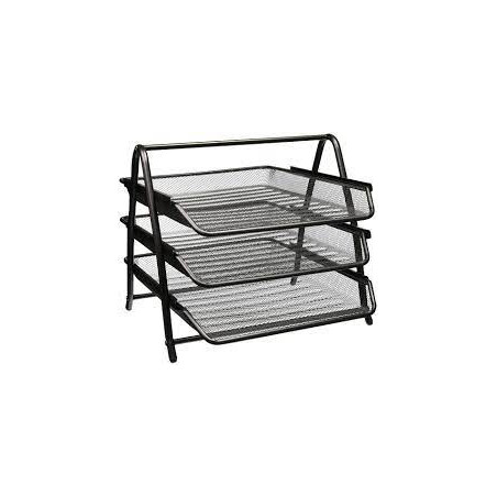 Organizador de mesa de metal com 3 prateleiras
