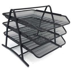 Organizador de mesa de metal com 3 prateleiras