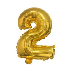 Balão Metalizado Dourado Número 2 – 40cm