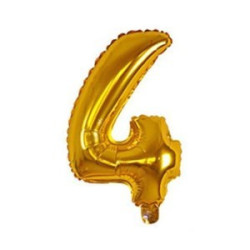 Balão Metalizado Dourado Número 4 – 40cm