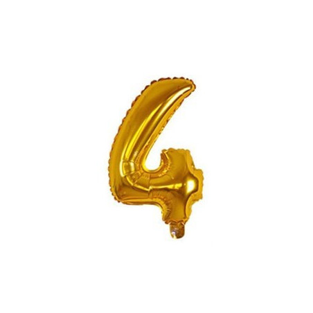 Balão Metalizado Dourado Número 4 – 40cm