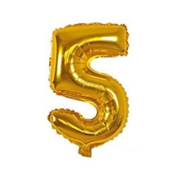 Balão Metalizado Dourado Número 5 – 40cm