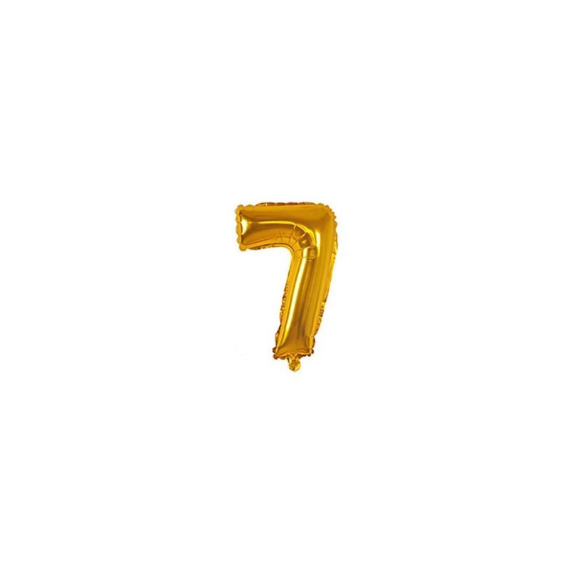 Balão Metalizado Dourado Número 7 – 40cm Balão Metalizado Dourado Número 7 – 40cm