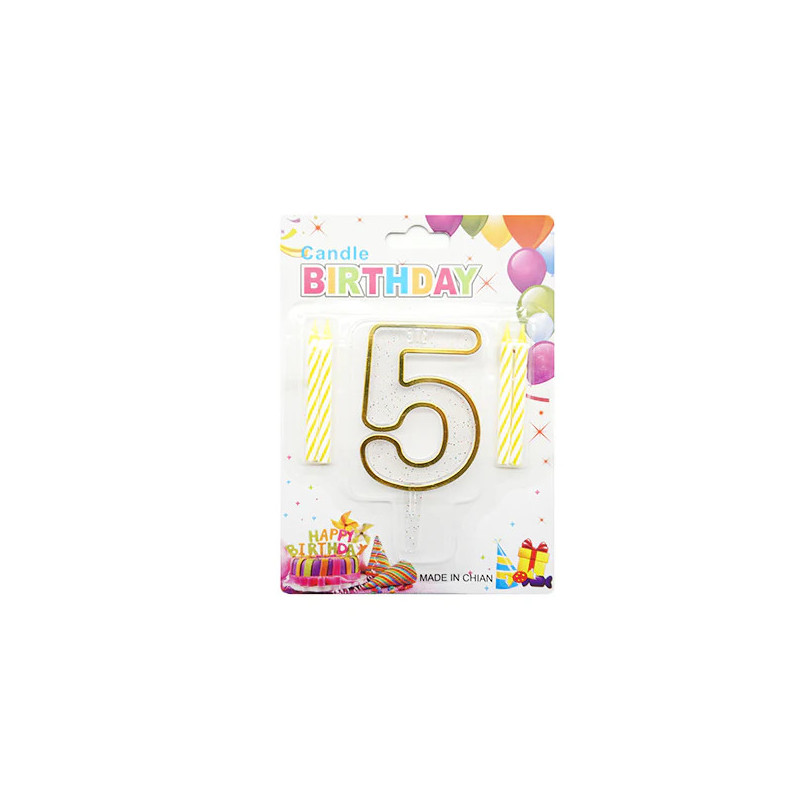 Vela de Aniversário – Número 5 Vela de Aniversário – Número 5
