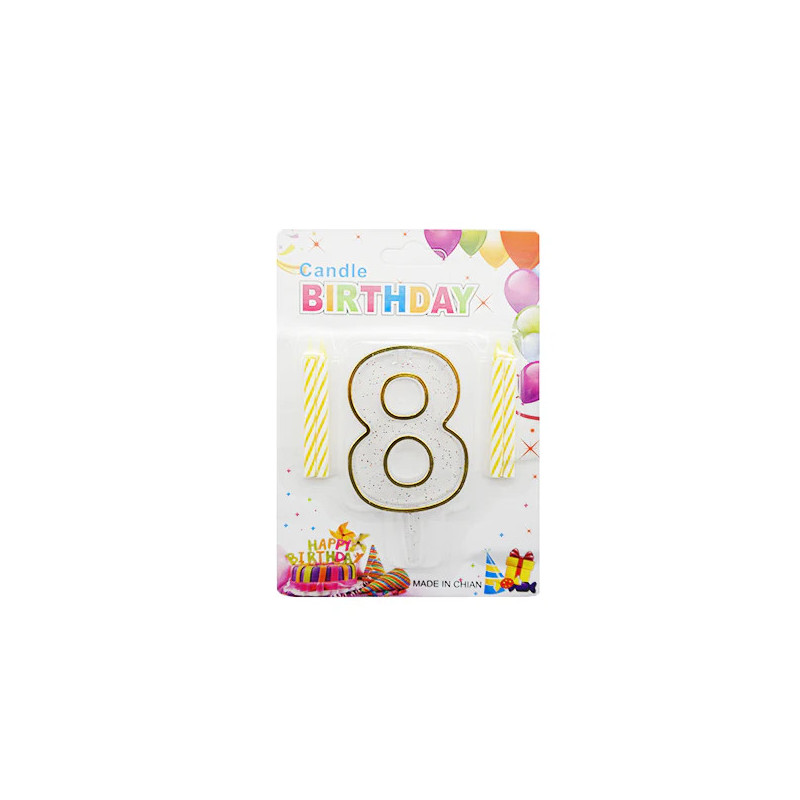 Vela de Aniversário – Número 8 Vela de Aniversário – Número 8