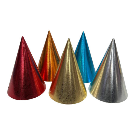chapéu de festa cone metálico