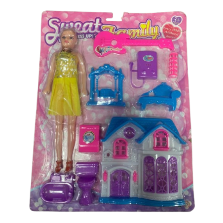 Boneca e Casa de Brinquedo Sweet Family