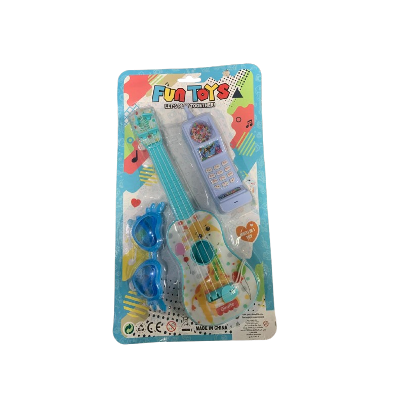 Kit de Brinquedo Fun Toys – Guitarra, Celular e Óculos Divertidos Kit de Brinquedo Fun Toys – Guitarra, Celular e Óculos Divertidos