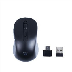 Mouse Sem Fio Ewent EW3204 – Silencioso com Receptor USB-A e Adaptador Tipo-C