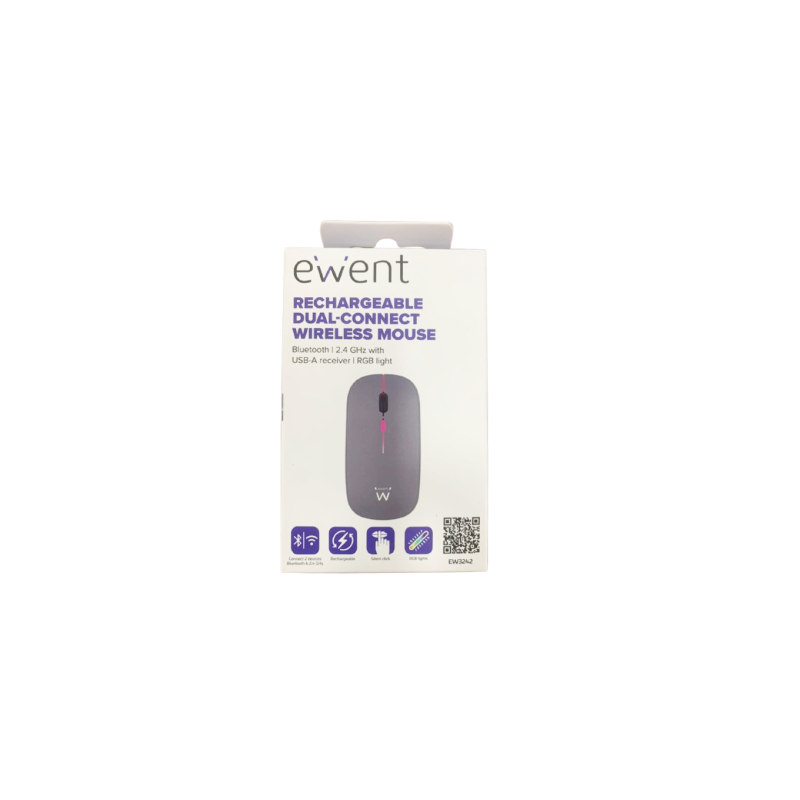 Mouse Sem Fio Ewent EW3242 – Dual-Connect, Recargável e RGB Mouse Sem Fio Ewent EW3242 – Dual-Connect, Recargável e RGB