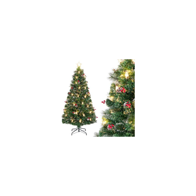 Árvore de Natal Decorada com Luzes LED e Enfeites