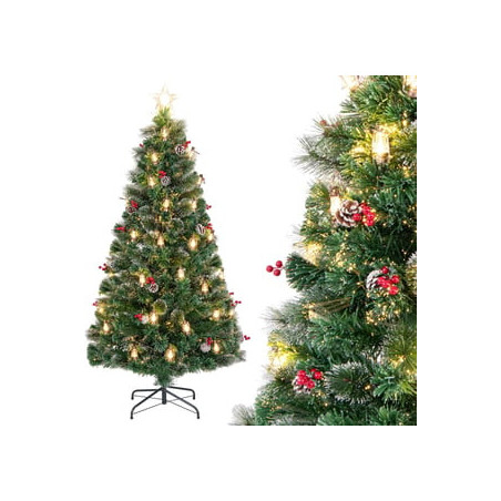 Árvore de Natal Decorada com Luzes LED e Enfeites