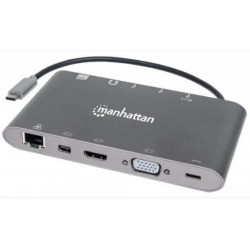 Docking Station Usb Tipo-C Para Hdmi /Vga/Mini Displayport/ Rj-45/ Usb 3.0 Tipo A/ Usb Tipo-C / Sd