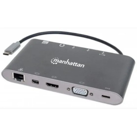 Docking Station Usb Tipo-C Para Hdmi /Vga/Mini Displayport/ Rj-45/ Usb 3.0 Tipo A/ Usb Tipo-C / Sd
