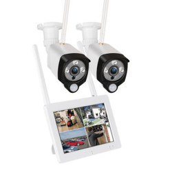 Kit vigilancia wireless 4 canais com monitor de 7 lcd touch nvr