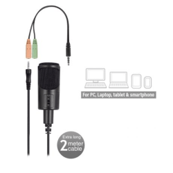 Microfone nc com suporte 2.0m preto