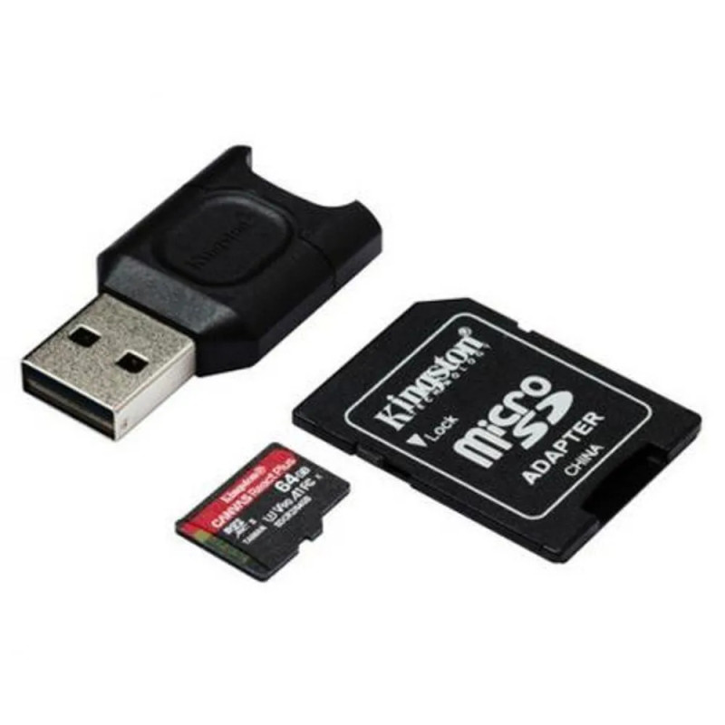 Cartão De Memória Micro Sd 64GB Cl10 React Plus + Adaptador Cartão De Memória Micro Sd 64GB Cl10 React Plus + Adaptador